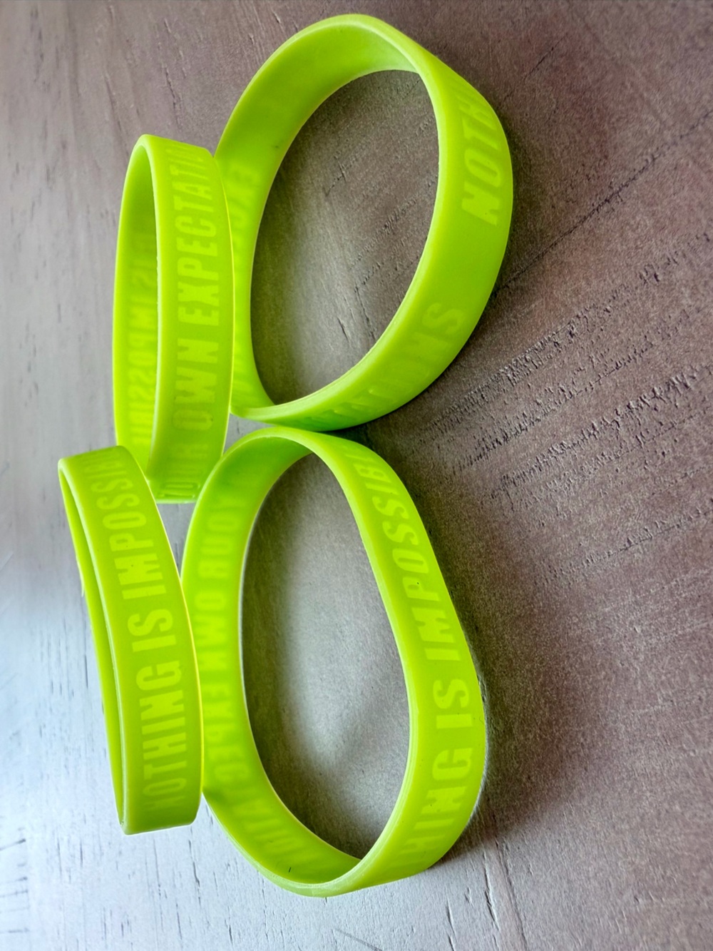 Motivational Silicone Wristbands - Neon Green